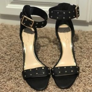 Jessica Simpson studded ankle strap heels